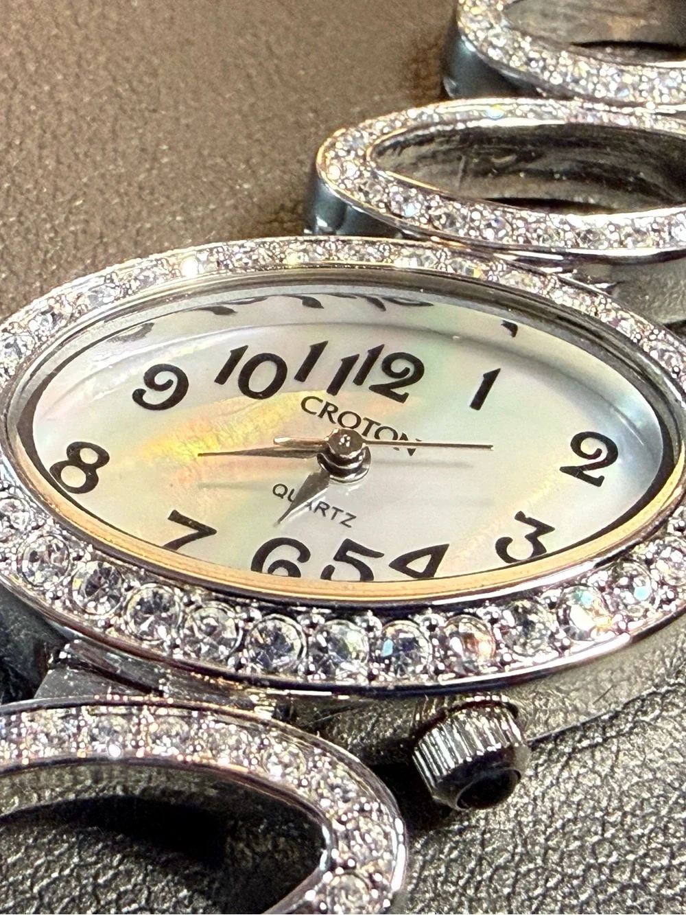 Croton Women's Silver Crystal Bracelet Watch - Silver